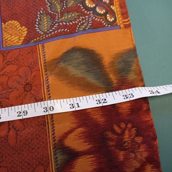 New York Studio Silk Floral Squares Scarf Cottagecore Grandmacore - Picture 3 of 8